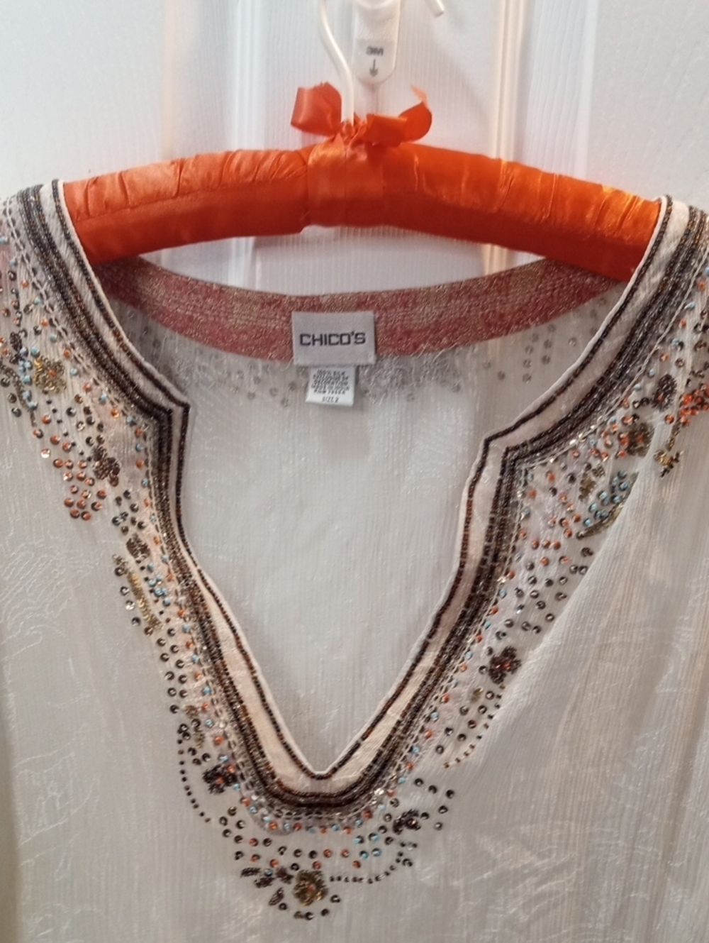 CHICO' EMBELLISHED SILK TUNIC - Picture 3 of 11